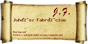 Juhász Fabrícius névjegykártya